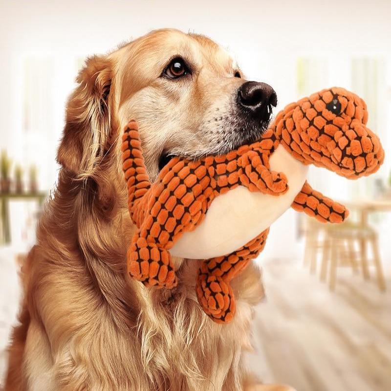 Durable Dinosaur Dog Toys: Squeaky, Plush Fun!