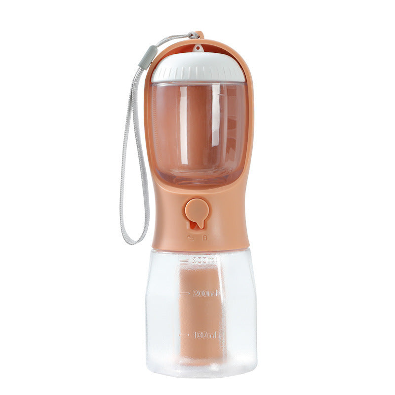 Three-in-One Portable Pet Cup with Food and Waste Bag